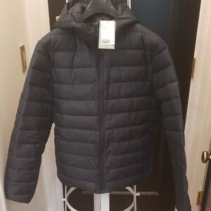 NWT LARGE MENS NAVY Puffer Jacket with Hood